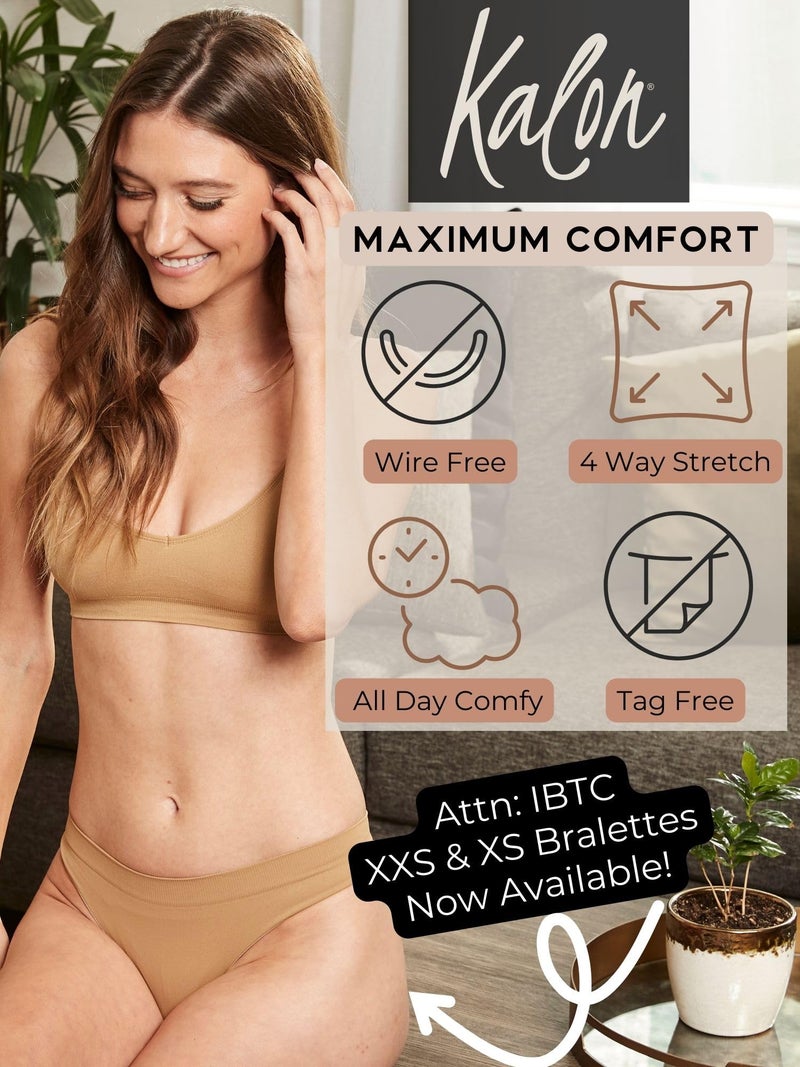 Kalon Womenâ€™s 4 Pack Demi Padded Bralette Wireless Comfortable Bra (M/L, Dark Beige) - Image 5